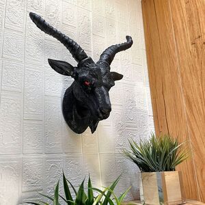 Black Baphomet Lucifer Supernatural Goat Head Sabbath Occult Wall Hanging Decor